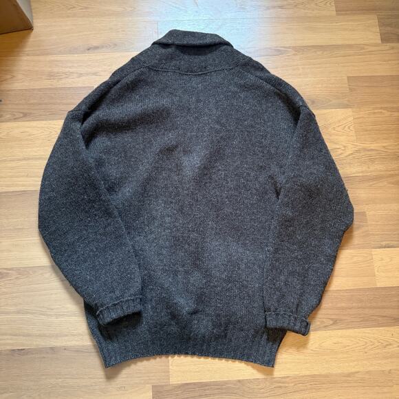 Men's Vintage 90's Eddie Bauer Brown Wool Shawl Knit Cardigan Sweater Sz Medium - Picture 5 of 8